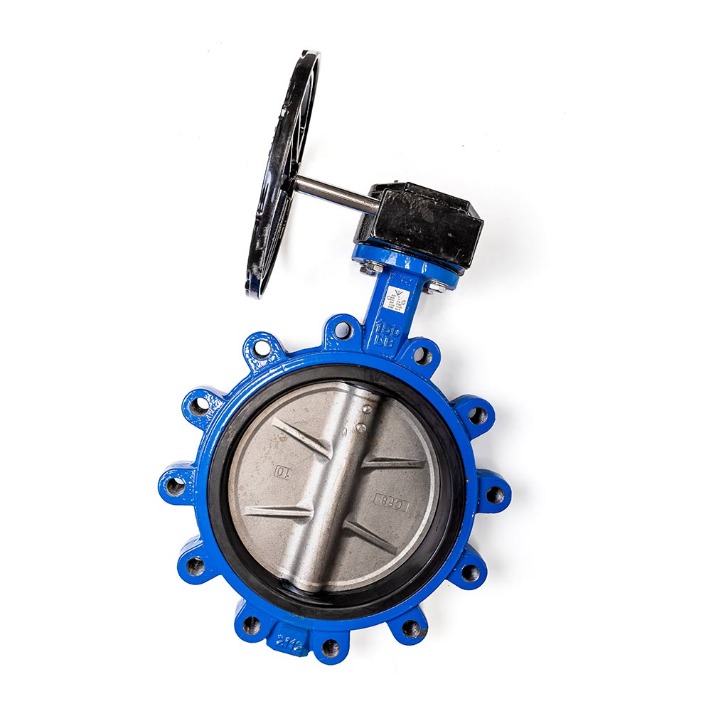 Válvula mariposa LUG. Accionamiento a palanca o a volante con reductor